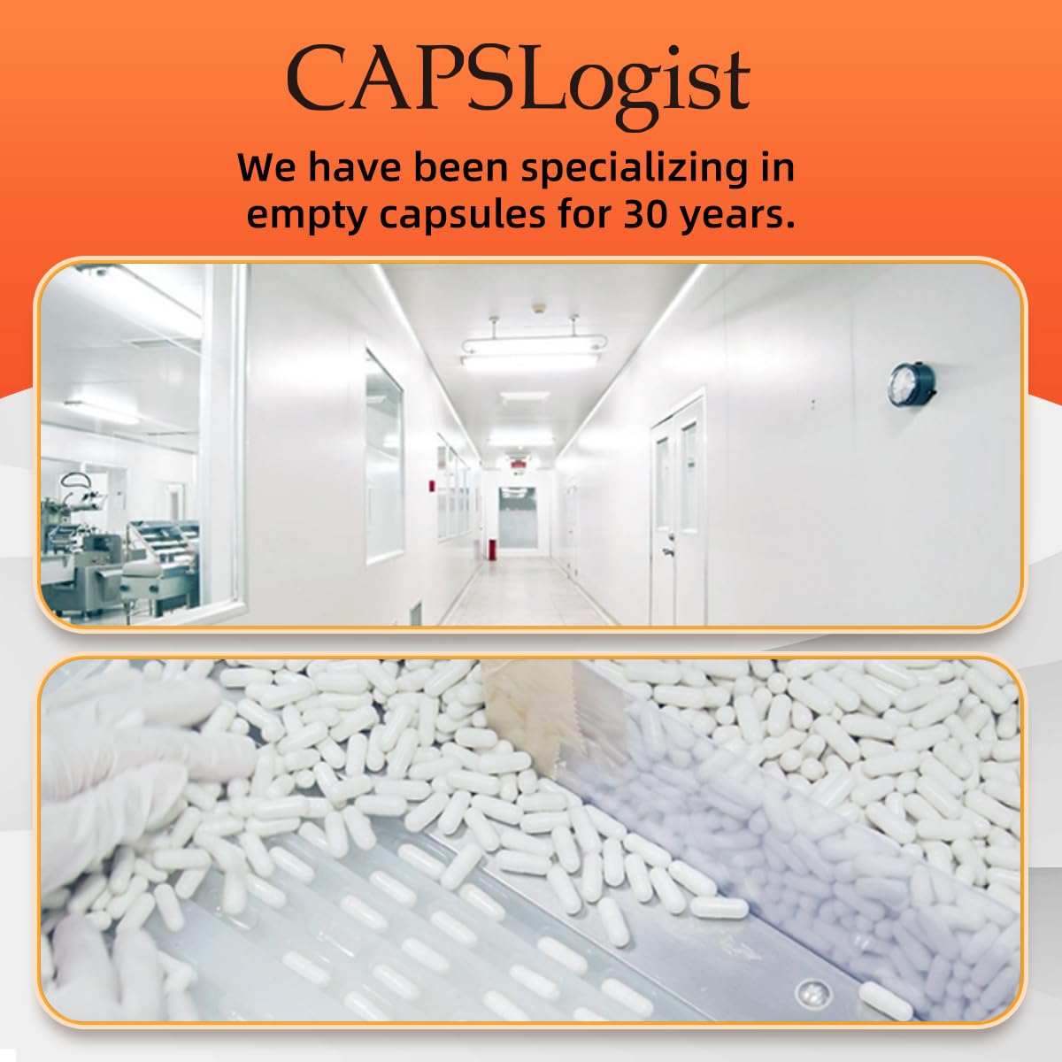 CAPSLogist Empty Vegan Capsules, Capsule, Size 1, 500 Count