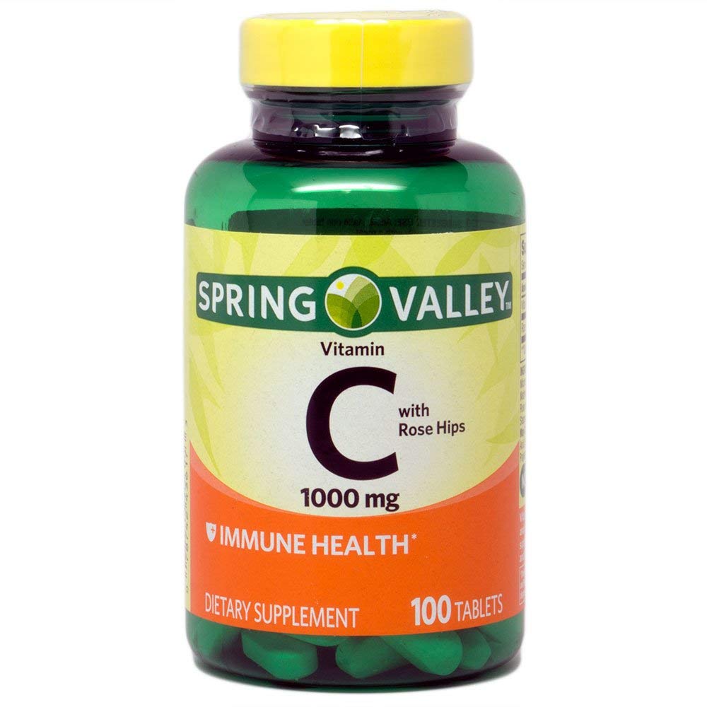 Spring Valley Vitamin C 1000 mg With Rose Hips Tablets, 100 Tablets