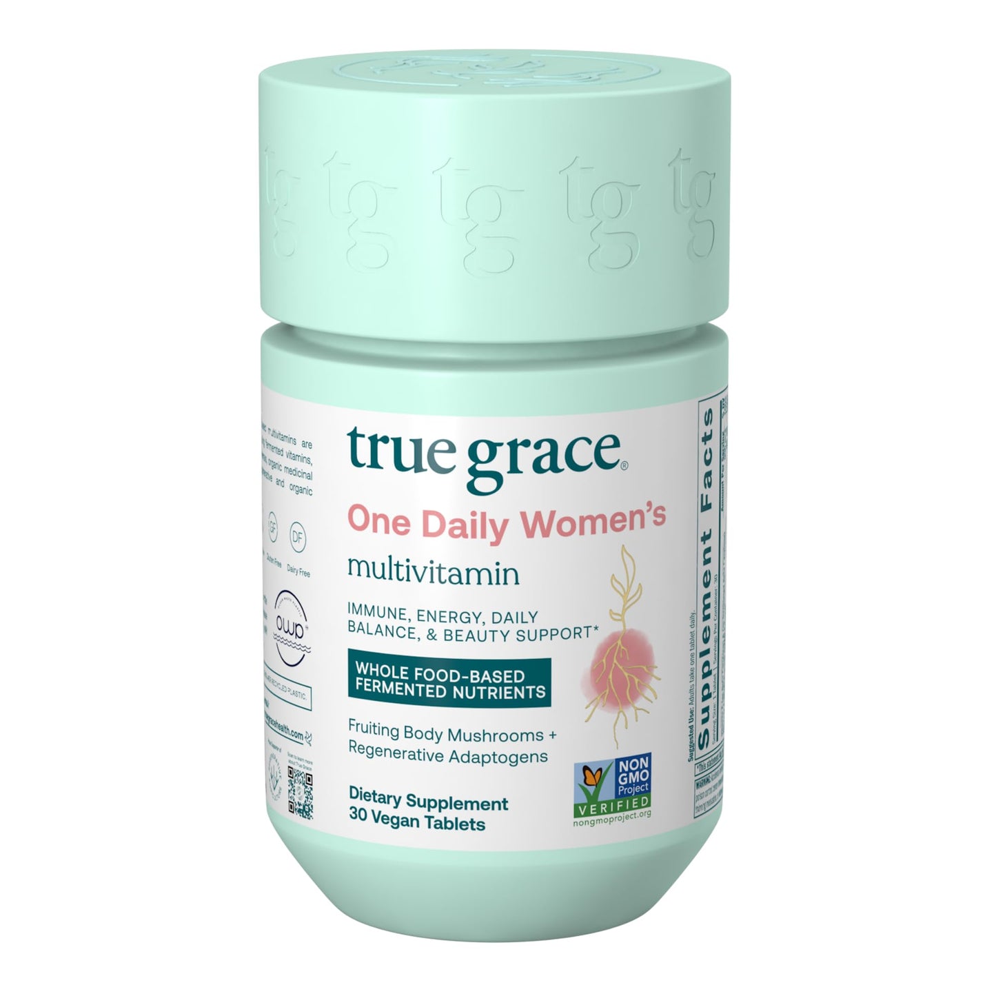 True Grace One Daily Women’s Multivitamin Fermented Minerals, Organic Adaptogens & Mushrooms Whole Body Balance, Immune, Energy, Beauty Support 30 Tablets