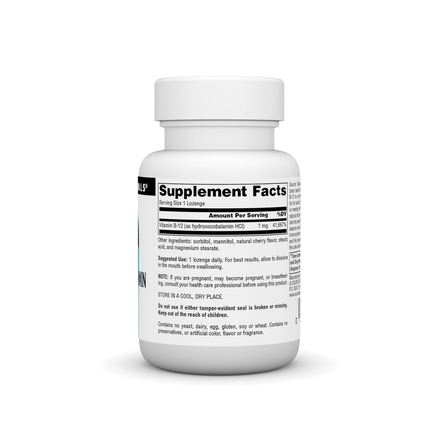 Source Naturals HydroxoCobalamin Vitamin B-12 1 mg Lozenges, 60 Count