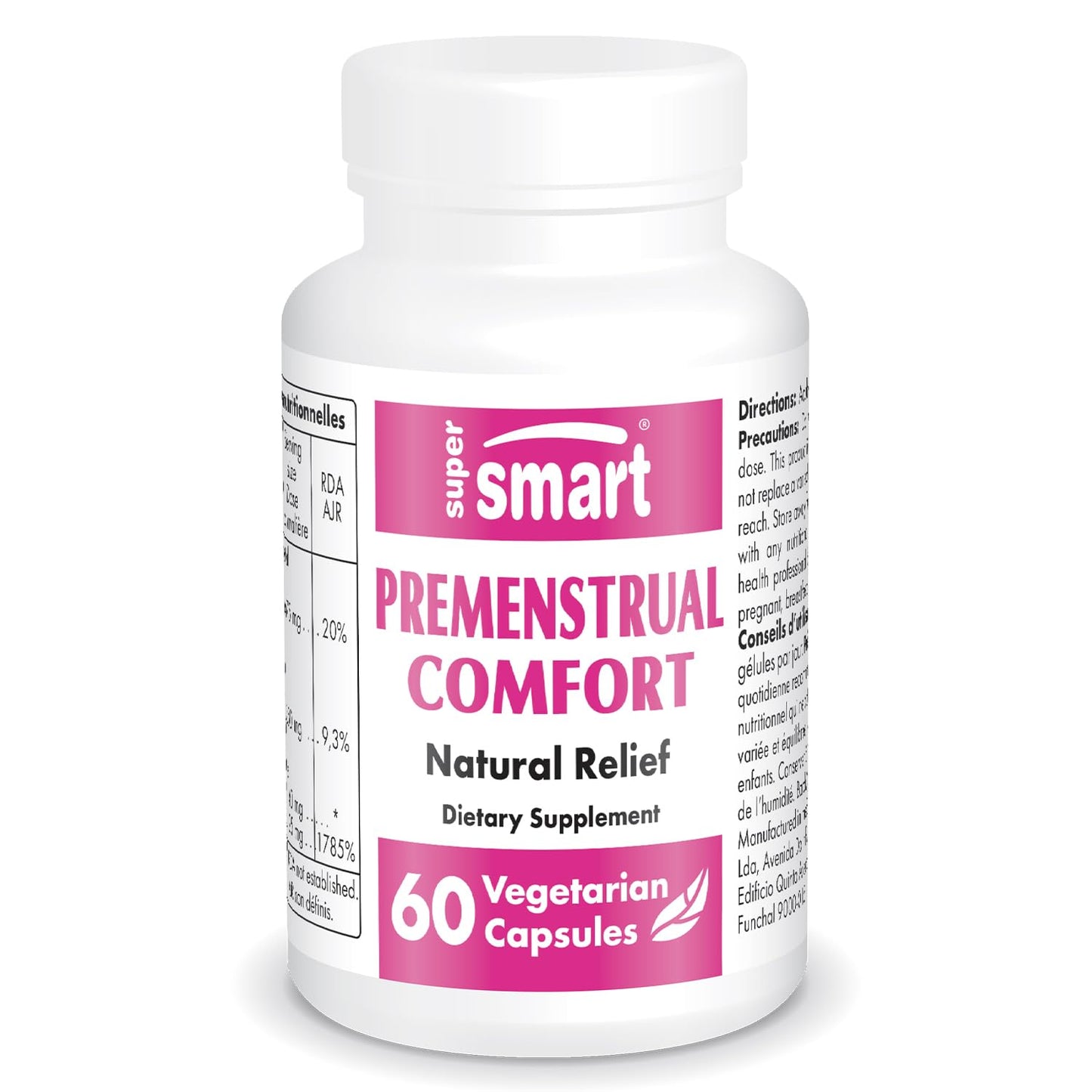 Supersmart Premenstrual Comfort (Advanced Formula) Vitex Chasteberry Supplement for Women - Vitex Agnus-Castus & Vitamin B6, 60 Vegetarian Capsules