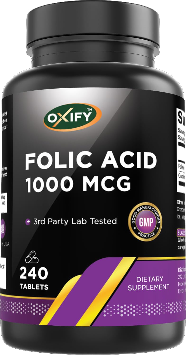 Oxify Folic Acid 1000 mcg Tablets, 240