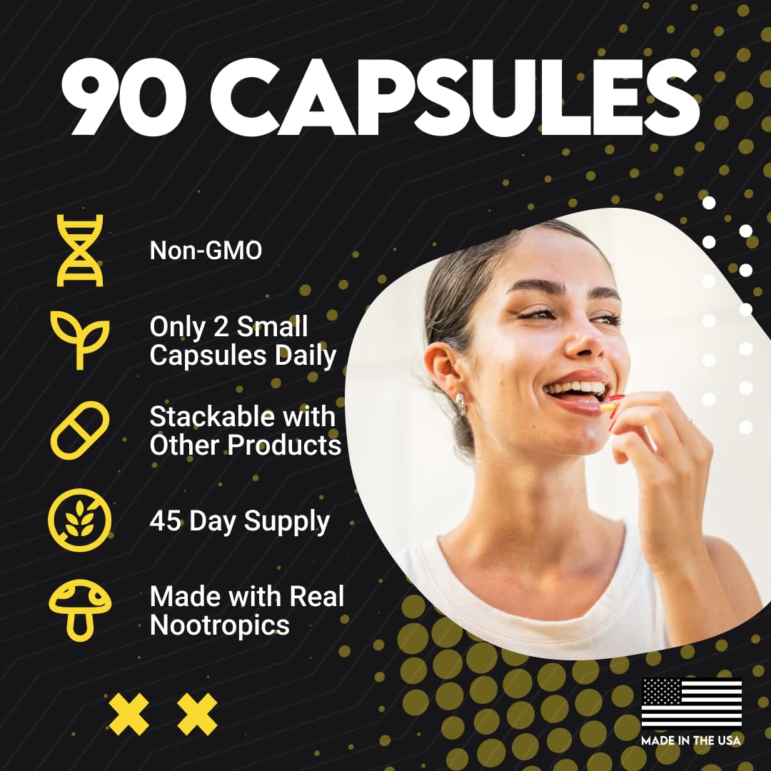 UTOYA Nootropics Brain Support Supplement Capsules, 90 Count