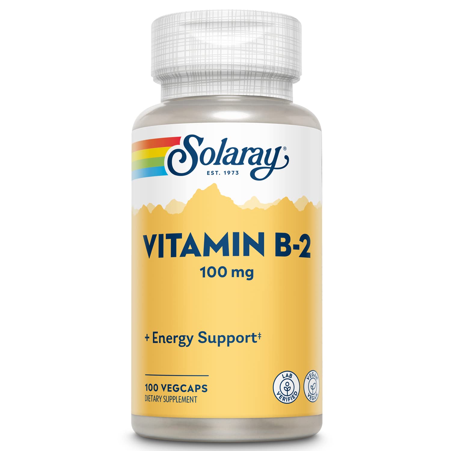 Solaray Vitamin B2 Supplement 100 mg Capsule 100 Count