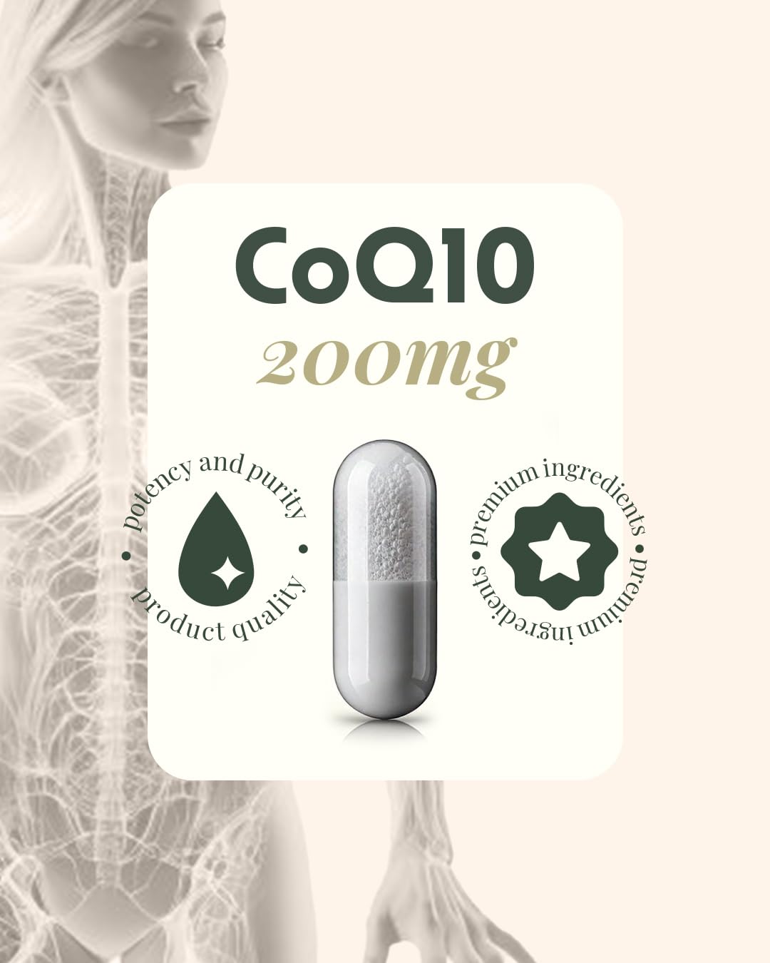 Alpha & Omega Nutrition CoQ10 200mg Capsule, 1 Count