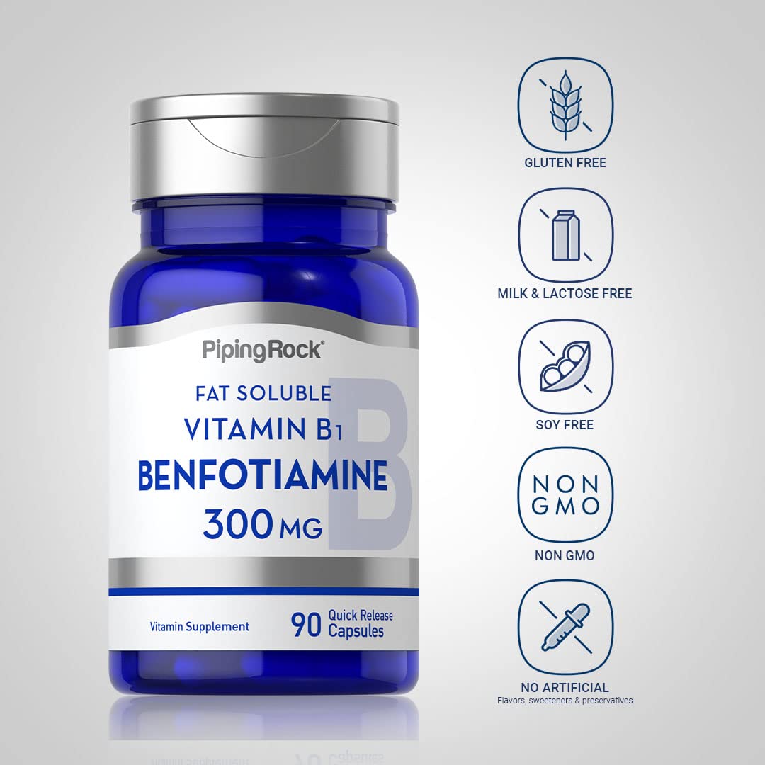 Piping Rock Benfotiamine 300mg Capsules, 90 Count