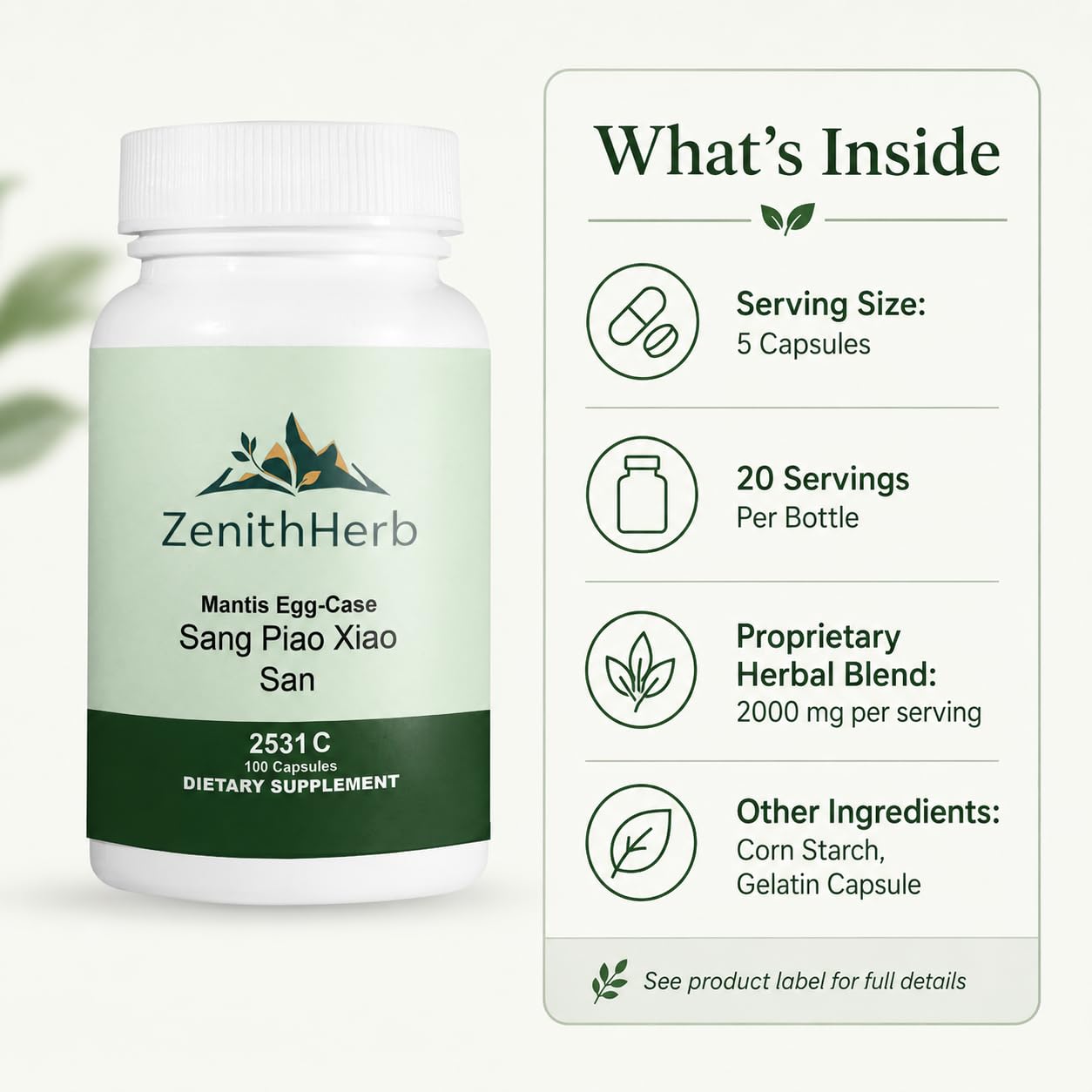ZenithHerb Sang Piao Xiao San Capsules, 200 Capsules