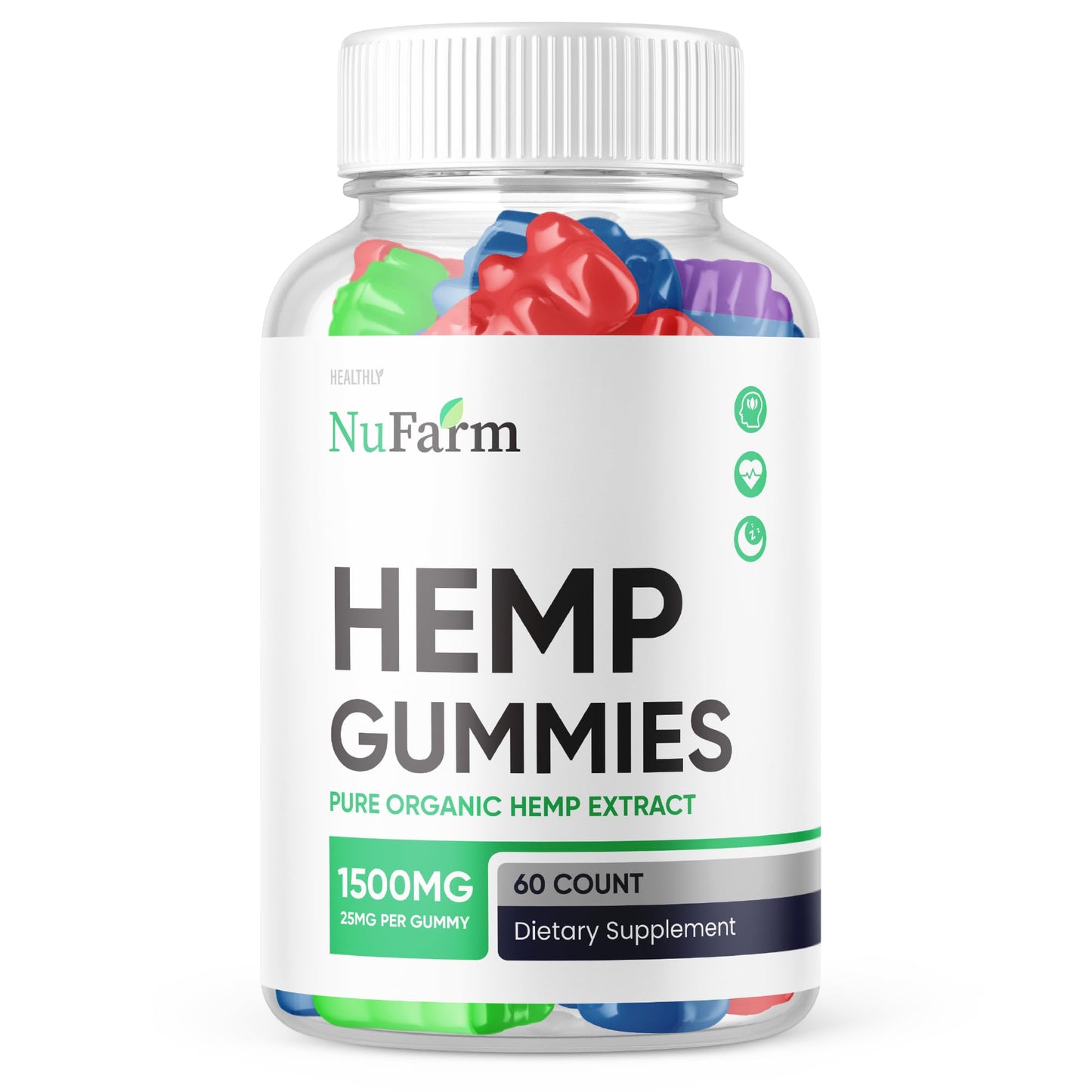 Purvia Nufarm Hemp Gummies, 60 Count
