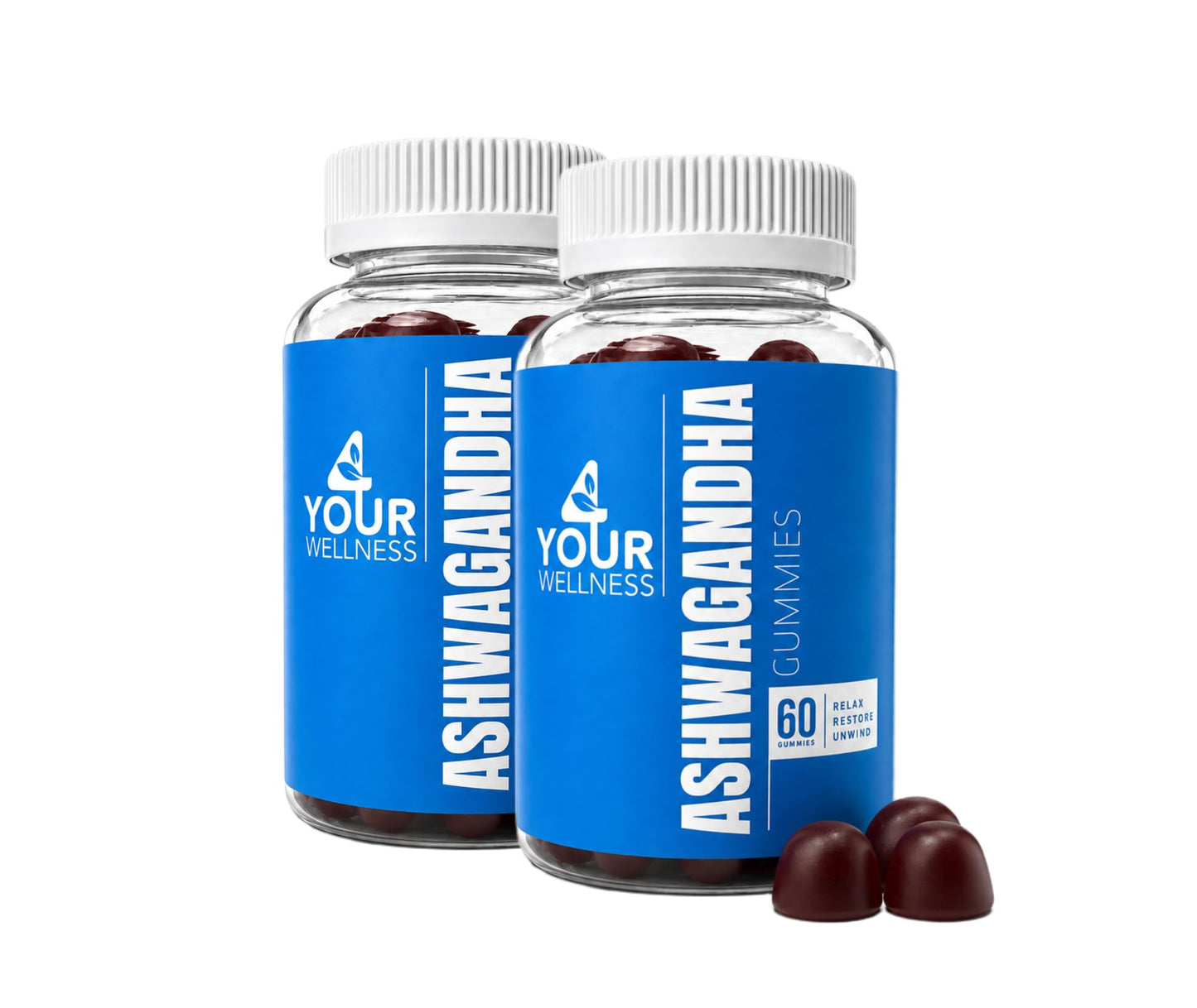 4 Your Wellness Ashwagandha KSM-66 Lions Mane Gummies 120 Count