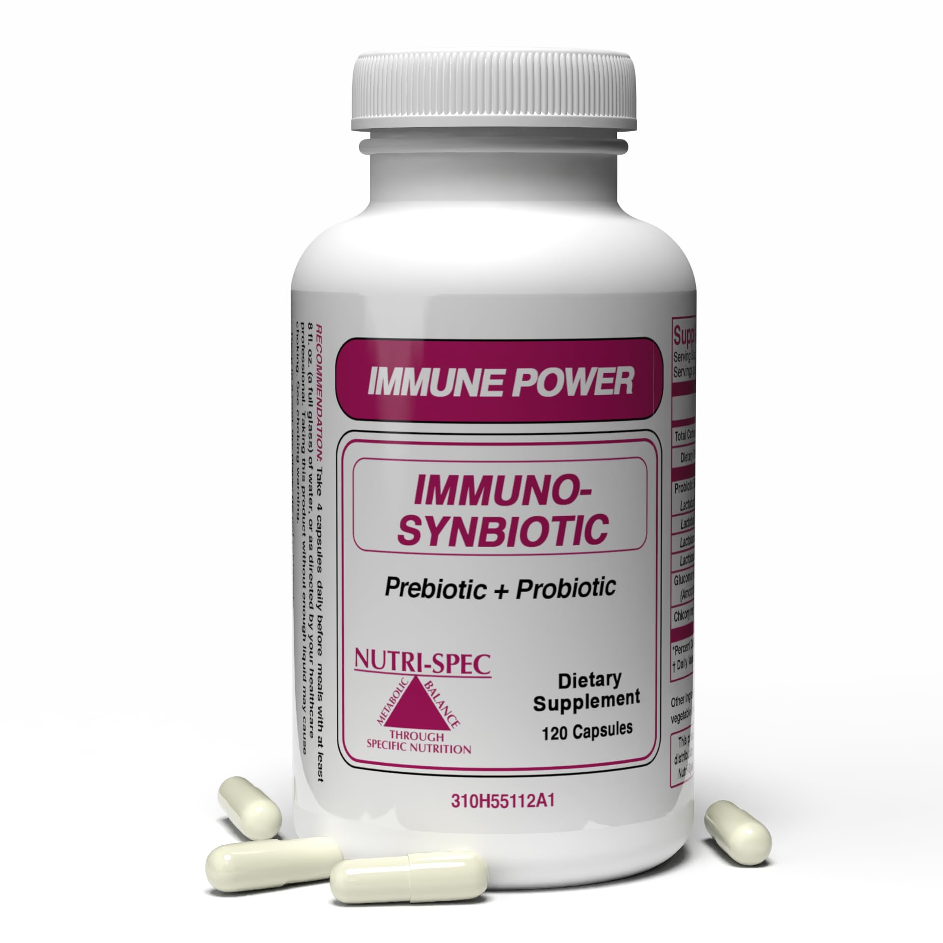 Nutri-Spec Immune Power - Immuno-Synbiotics Probiotics & Prebiotic for Women & Men with Lactobacillus gasseri, rhamnosus, paracasei - Great for Immune-Related Inflammatory Conditions, 120 Capsules