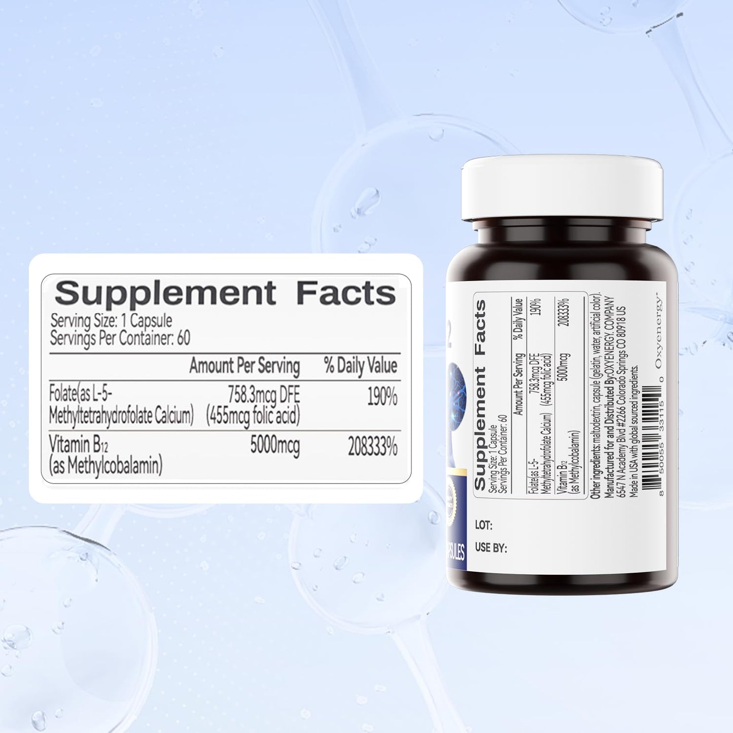OxyEnergy Methyl Vitamin B12 5000mcg Capsule, 60 Capsules