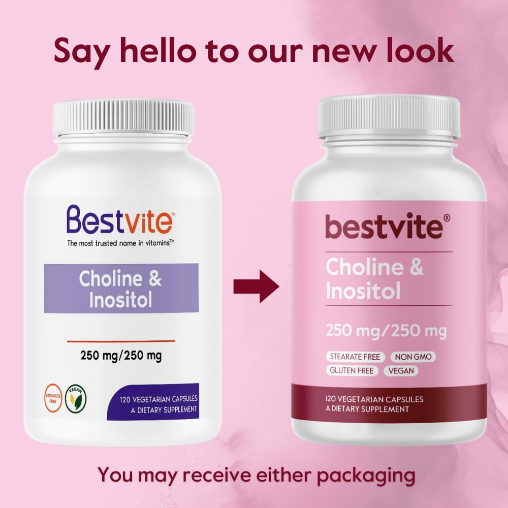 BESTVITE Choline Inositol 500mg Capsule, 120 Count