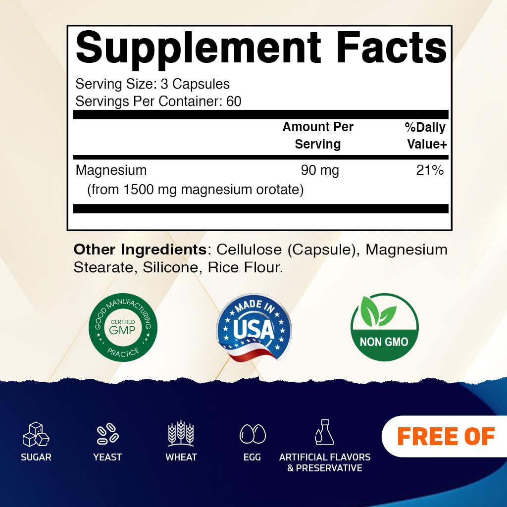 Vitamatic Magnesium Orotate Supplement 360 Capsules