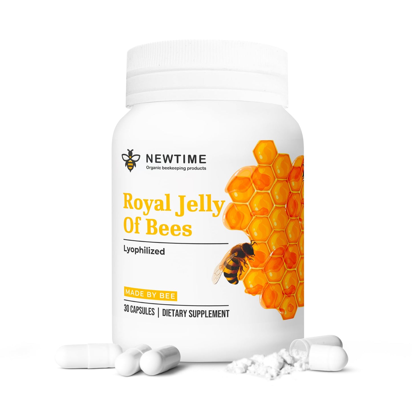 New Time Organic Beekeeping Products Organic Royal Jelly Capsules Capsule 30 Count