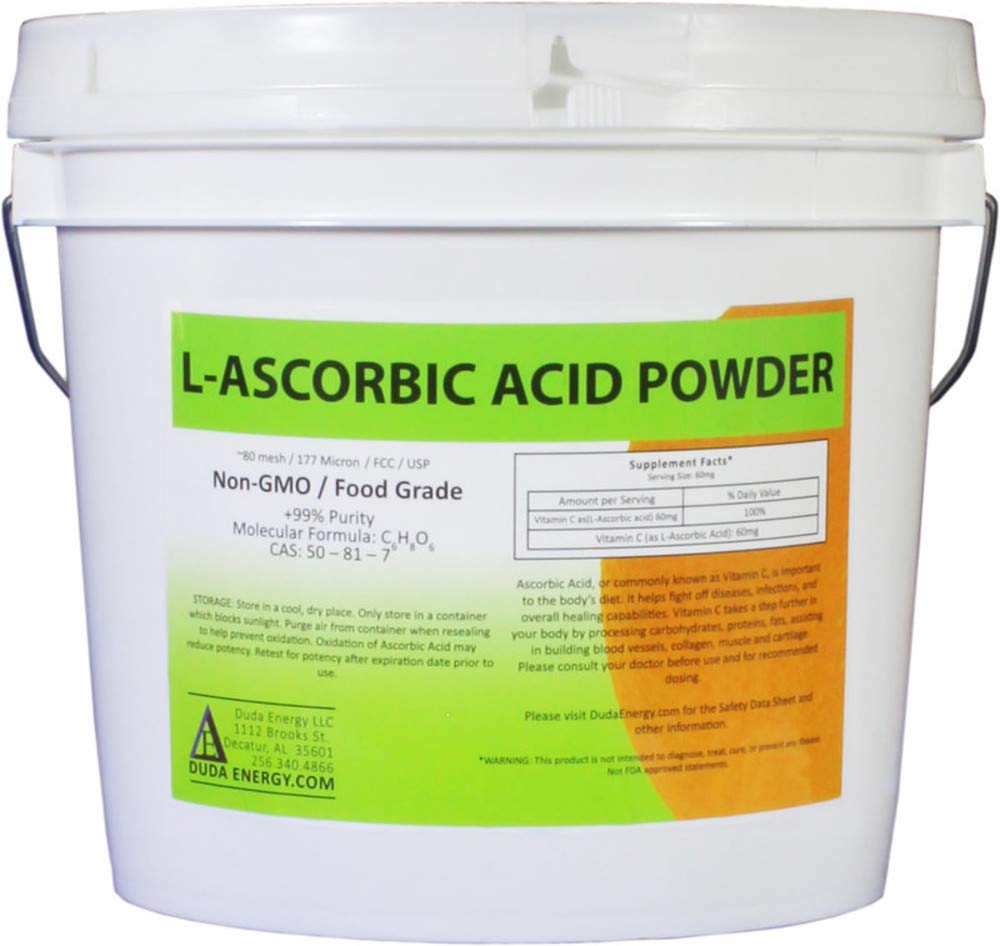 Duda Energy L-Ascorbic Acid Powder, 128 Ounces