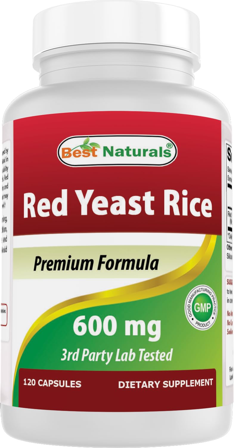 Best Naturals Red Yeast Rice 600 mg Capsules 120 Count