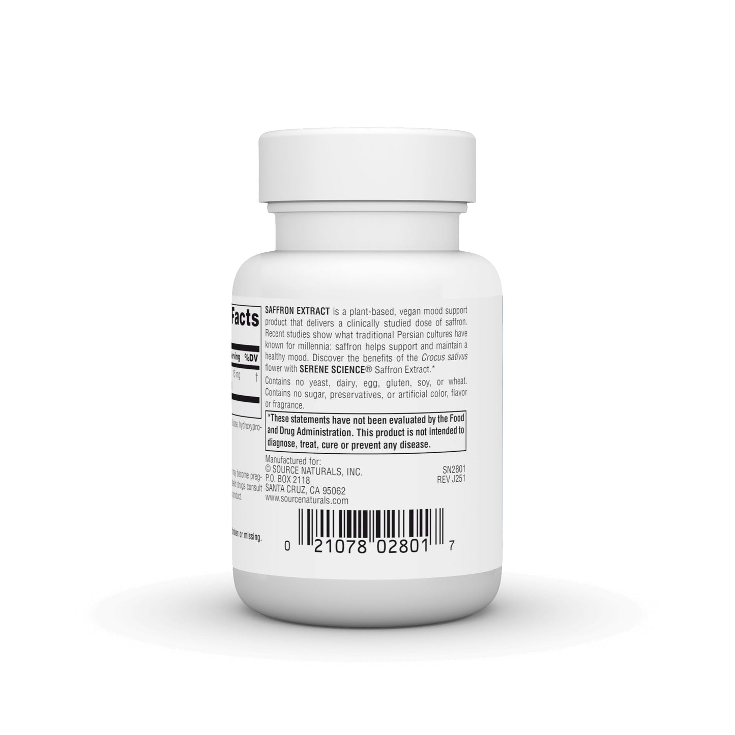 Source Naturals Serene Science Saffron Extract for Mood Support Tablet, 30 Tablets