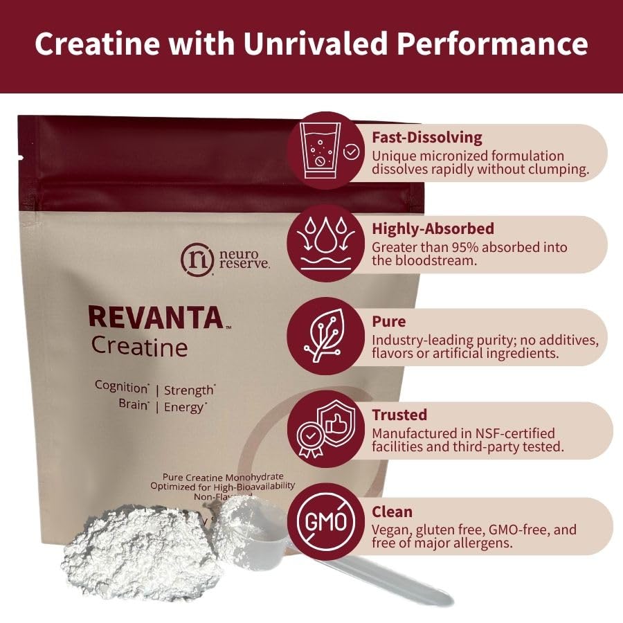 NeuroReserve REVANTA Creatine Monohydrate Powder, 10.58 oz