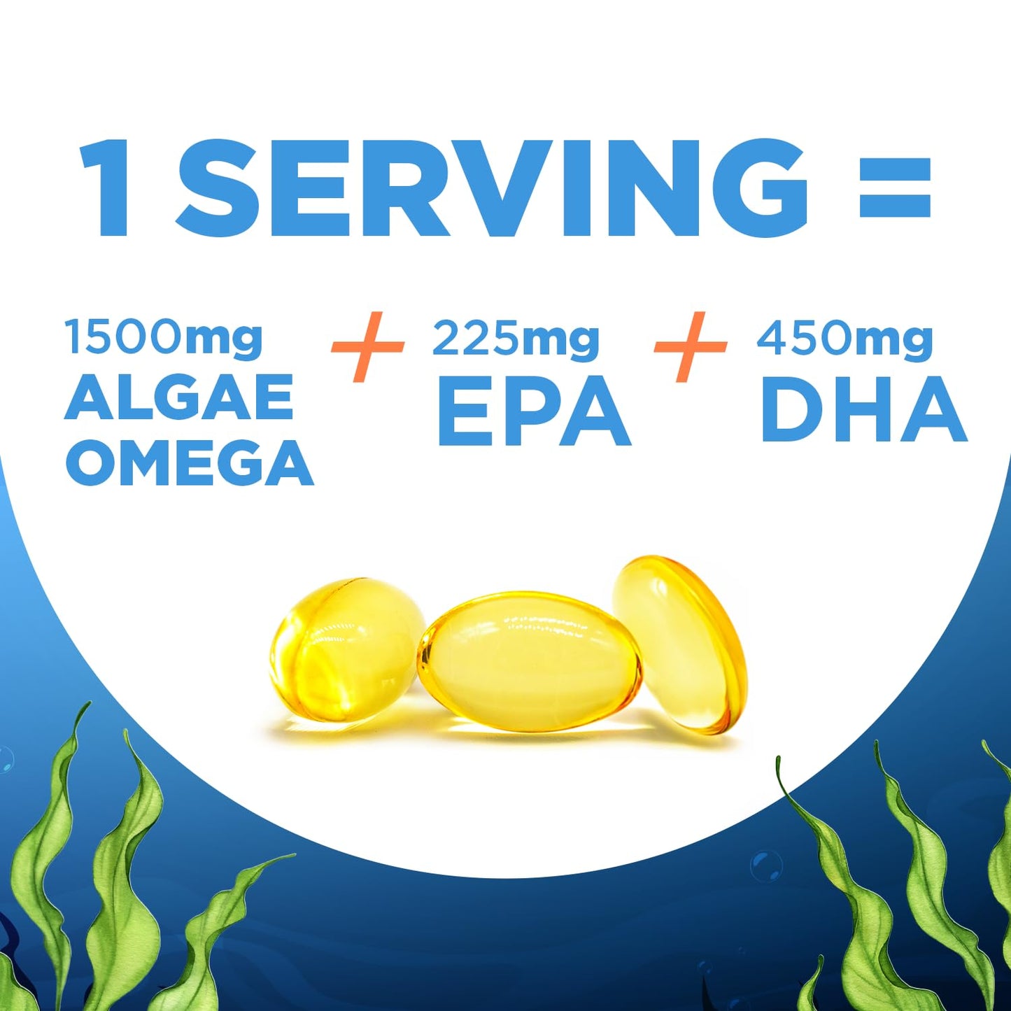 selfevolve Algae Omega 3 1,500mg - Vegan Supplement with Patented Life's Omega 3 - High Dose EPA & DHA - Better Than Fish Oil - Supports Heart, Brain, Joint Health - 90 Capsules