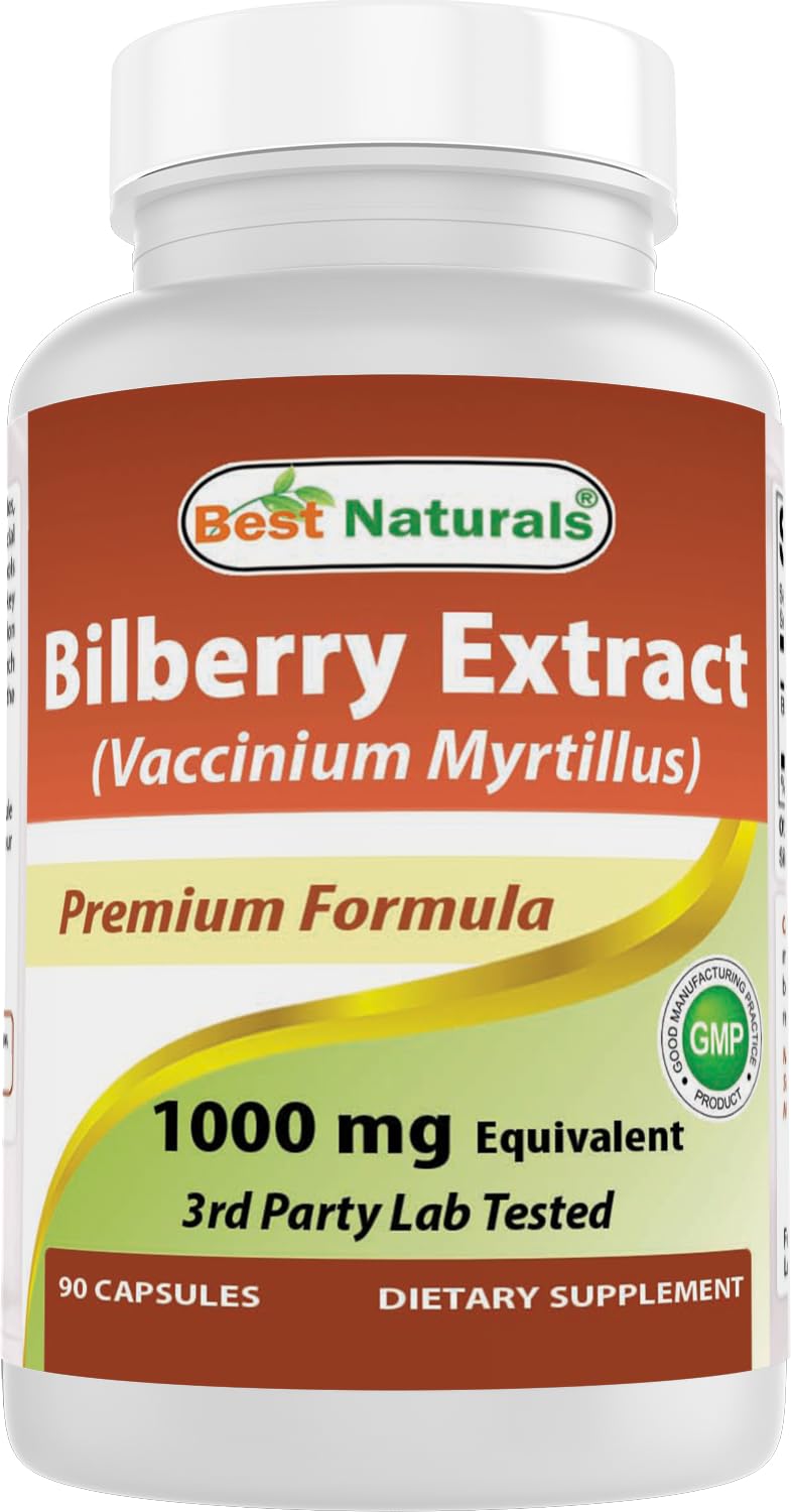 Best Naturals Bilberry Extract 1000mg Capsule, 90 Count