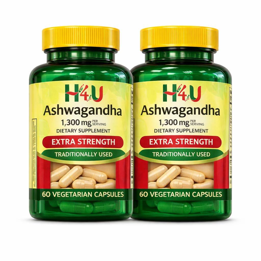 H4U 4 TOP Care Ashwagandha Dietary Supplement, Capsules, 60 Count