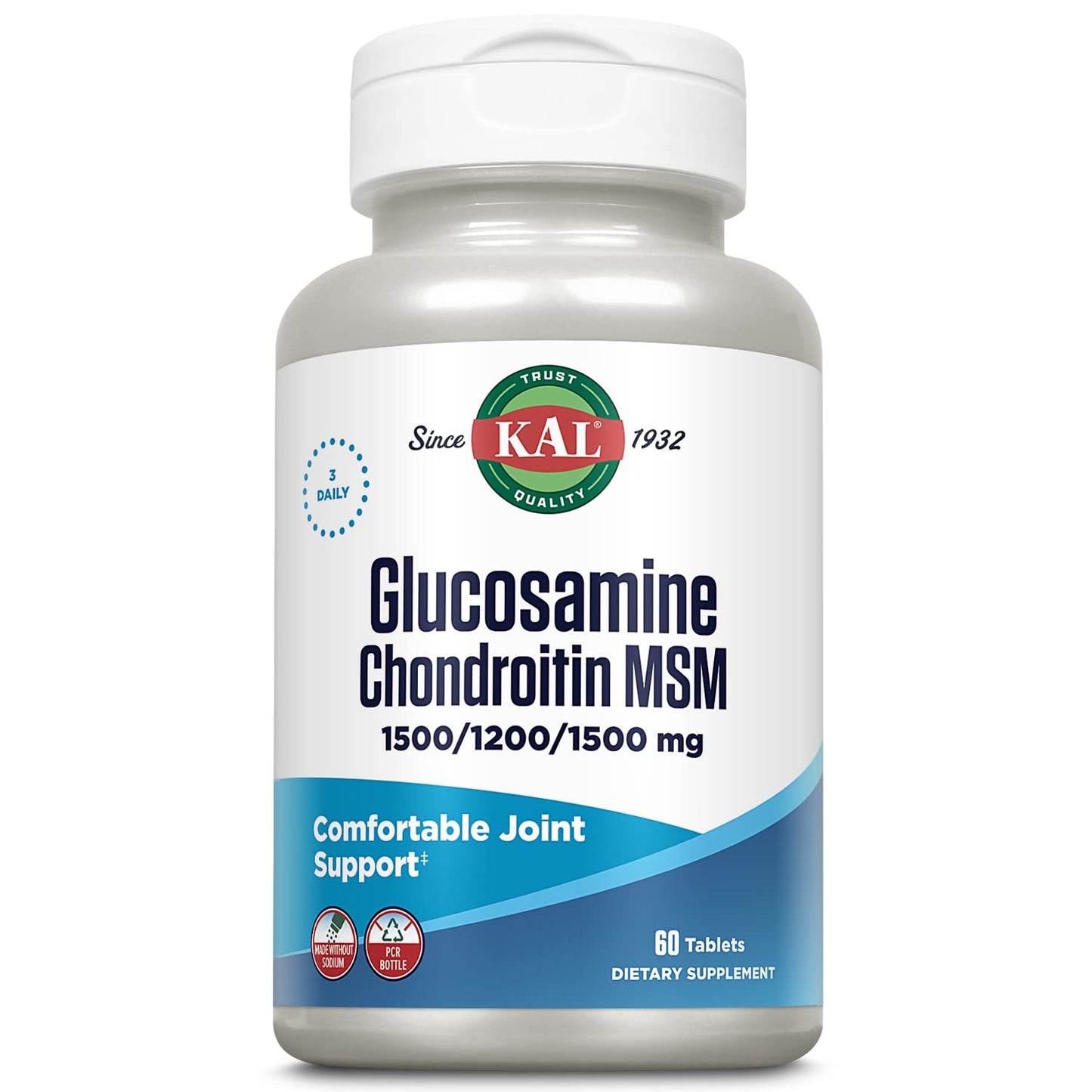 KAL Glucosamine Chondroitin MSM Joint Support Supplement, 60 Tablets
