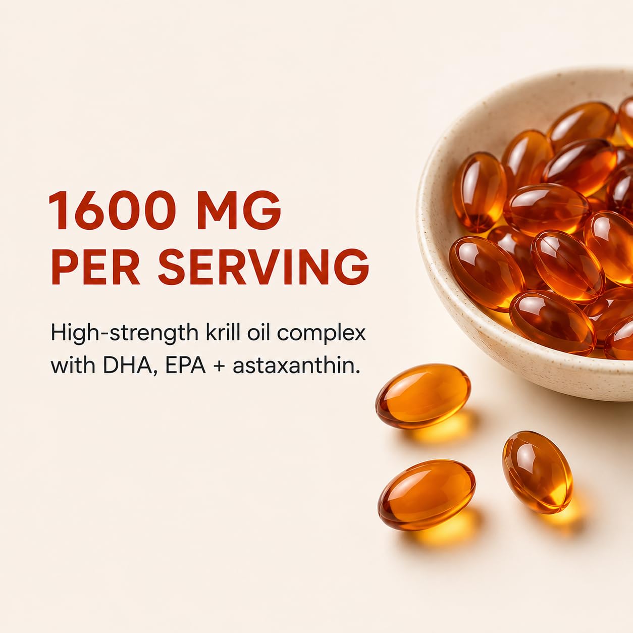SAP AstaKrill Antarctic Krill Oil 1600mg Softgels 60 Count