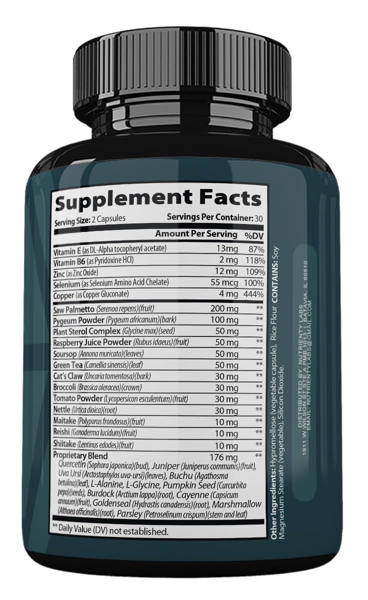 Zonata TC24 Prostate Health Support Supplement, TC24 Male Support, 60 Capsules