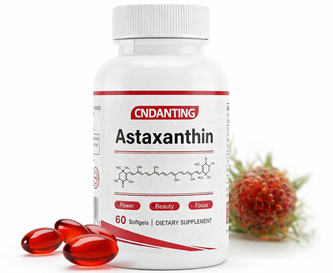 CNDANTING Astaxanthin 12mg Capsule 60 Count