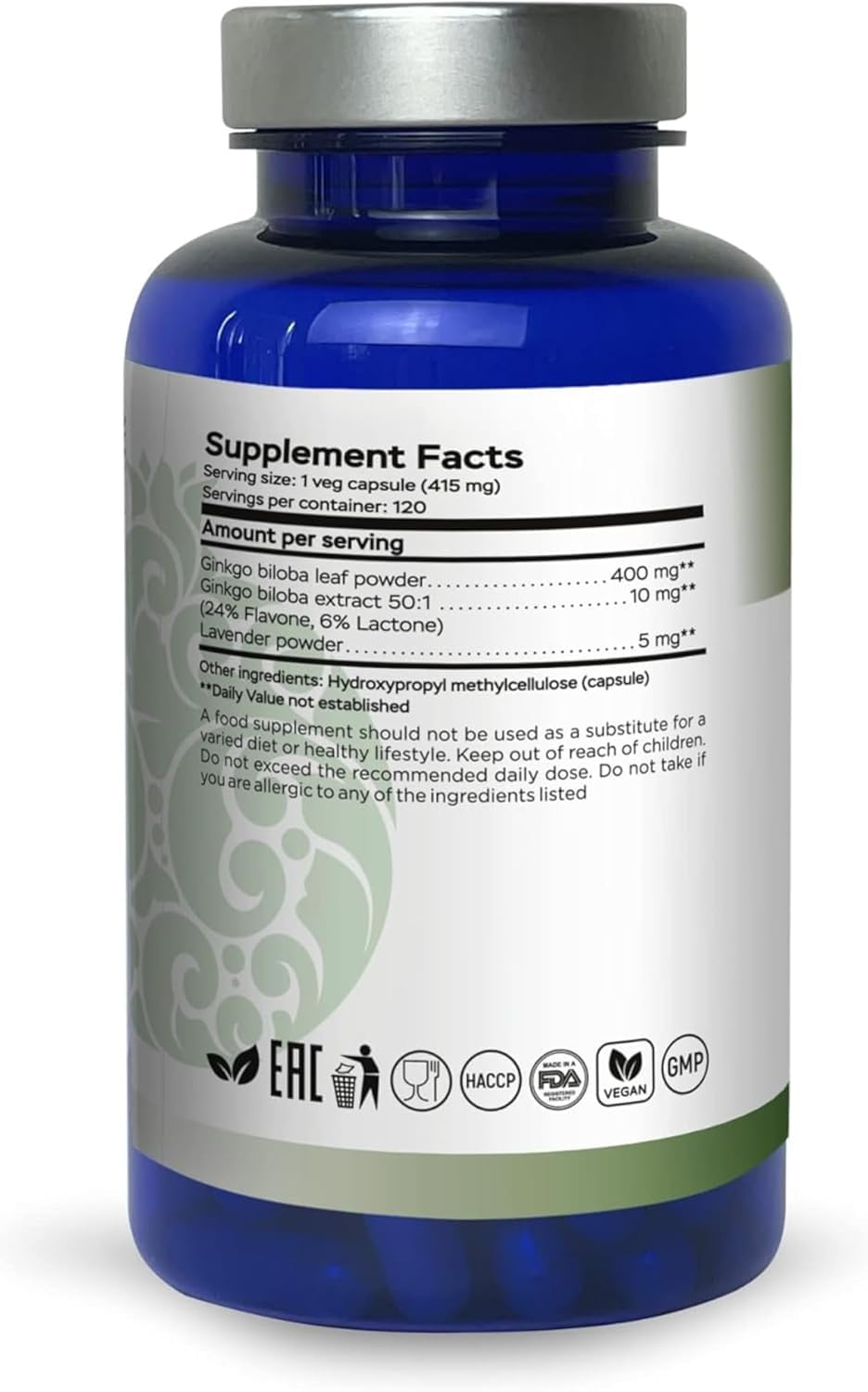 RaDoTech Ginkgo Biloba Support Brain Function Capsule 360 Capsules