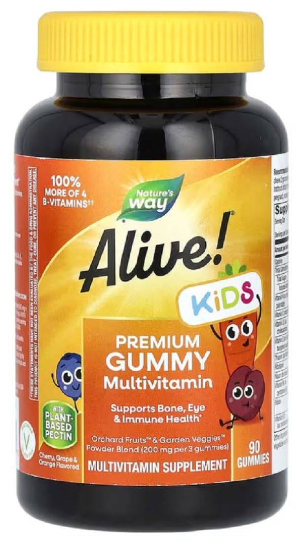 Nature's Way ALIVE! Multi-Vitamin Gummy Kids, 90 Chews, 1 Count