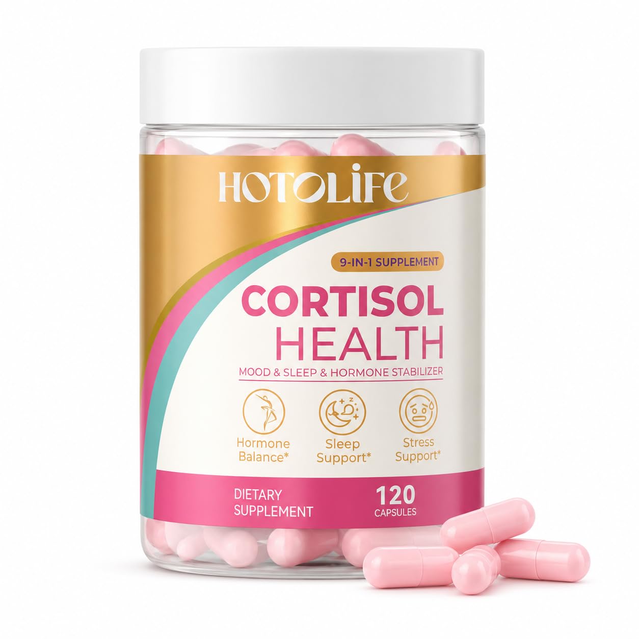 Hotolife Cortisol Supplements for Women, Cortisol Manager Cortisol Calm Gummy, 1 Gummy