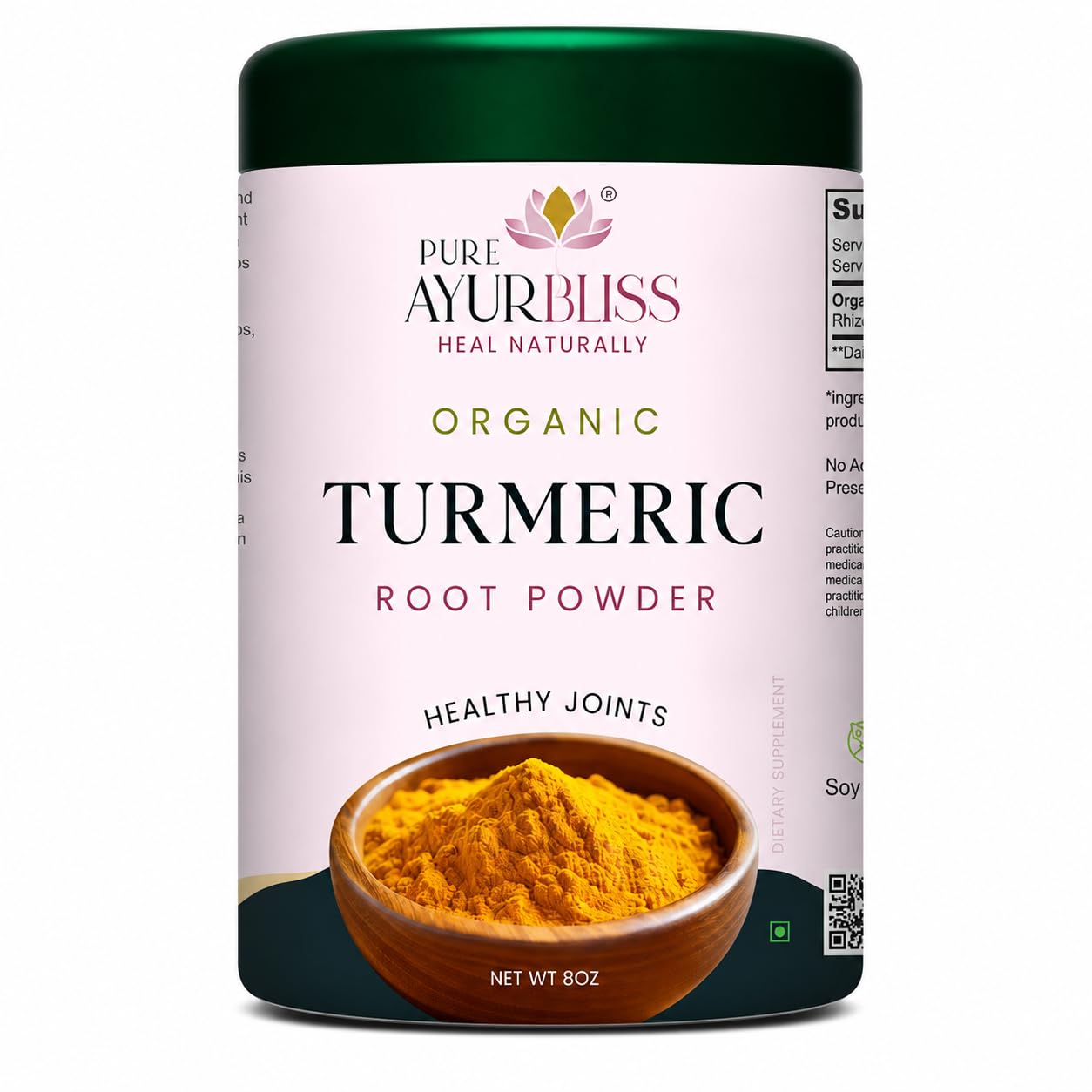 PureAyurbliss 100% Organic Turmeric Powder 8 oz