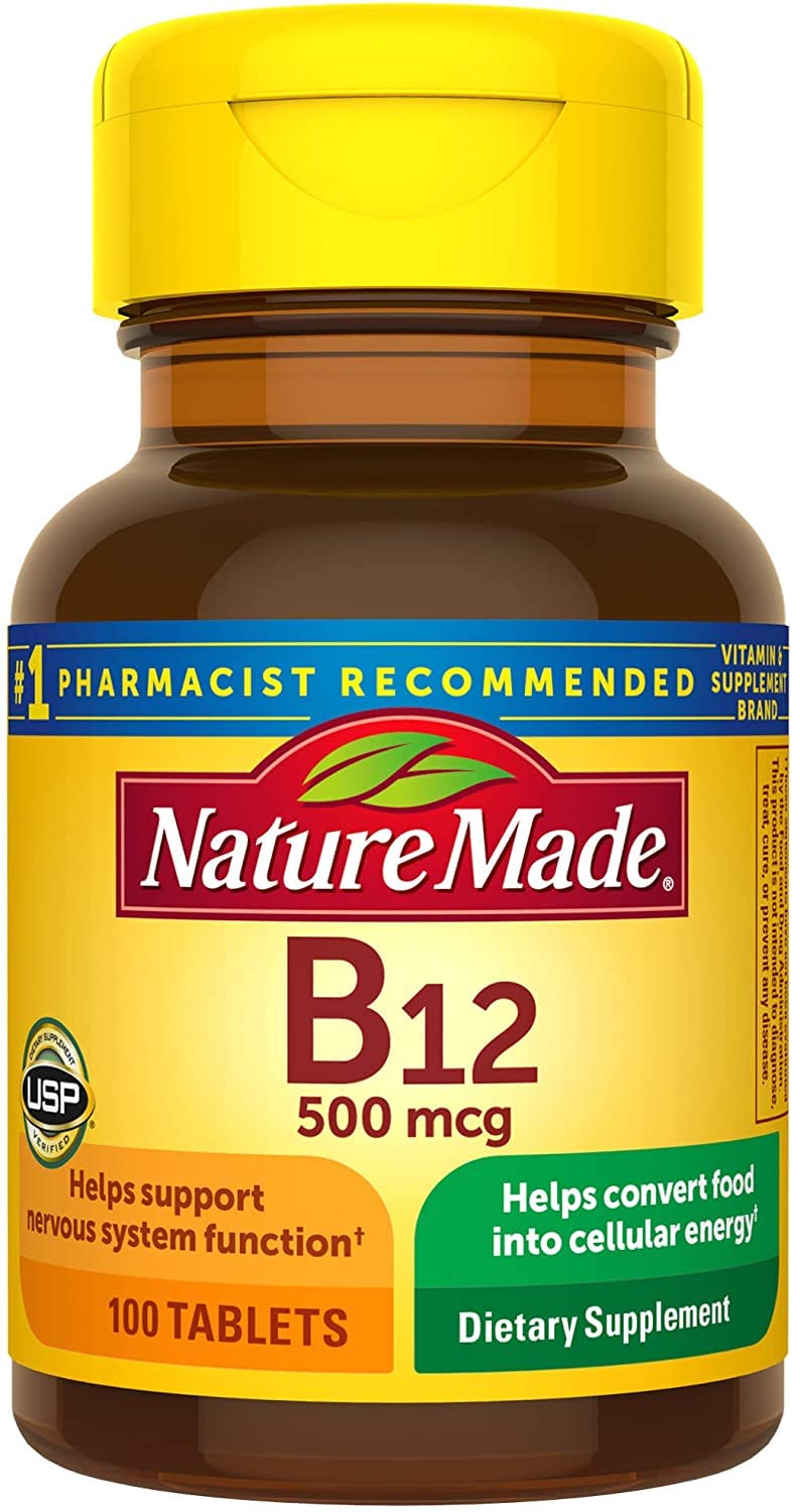 Nature Made Vitamin B-12 500 mcg Tablets, 200 Count