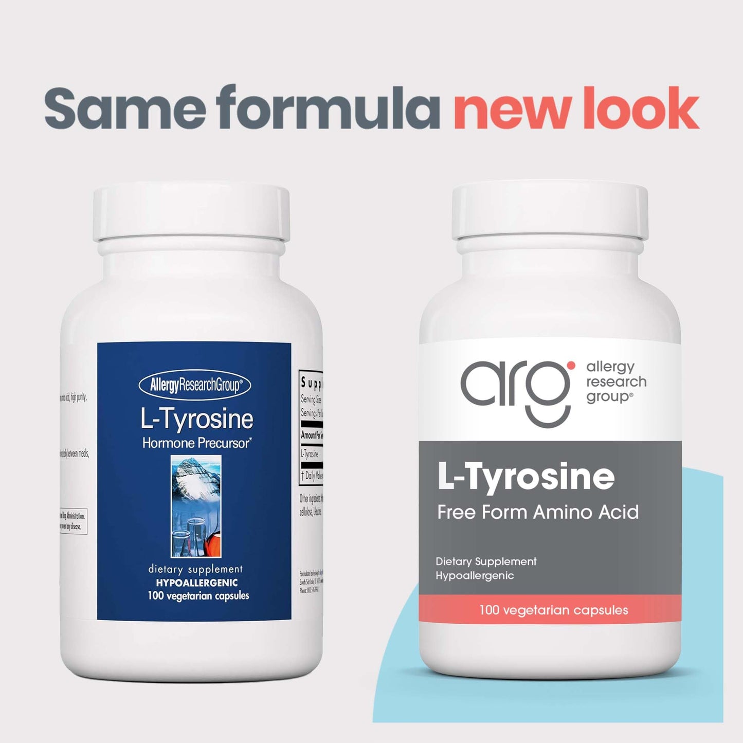 Allergy Research Group L-Tyrosine 500 mg Free Form Amino Acid Capsules, 100 Count
