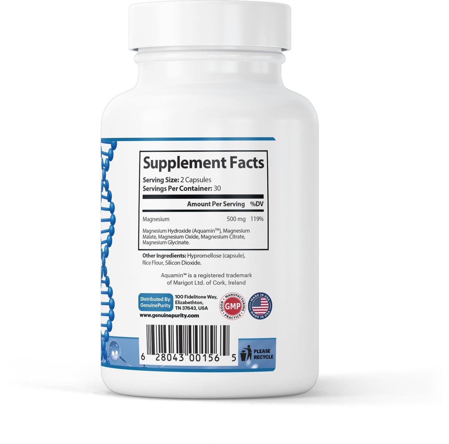GenuinePurity Magnesium Complex with Aquamin Capsule, 60 Count