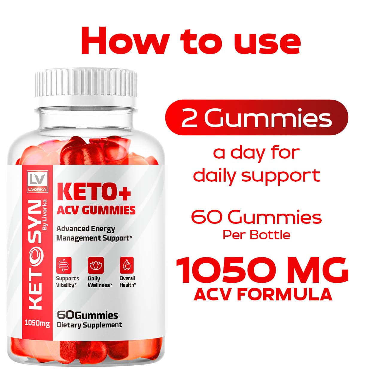 LIVORKA Ketosyn Keto Gummies ACV 300 Gummies
