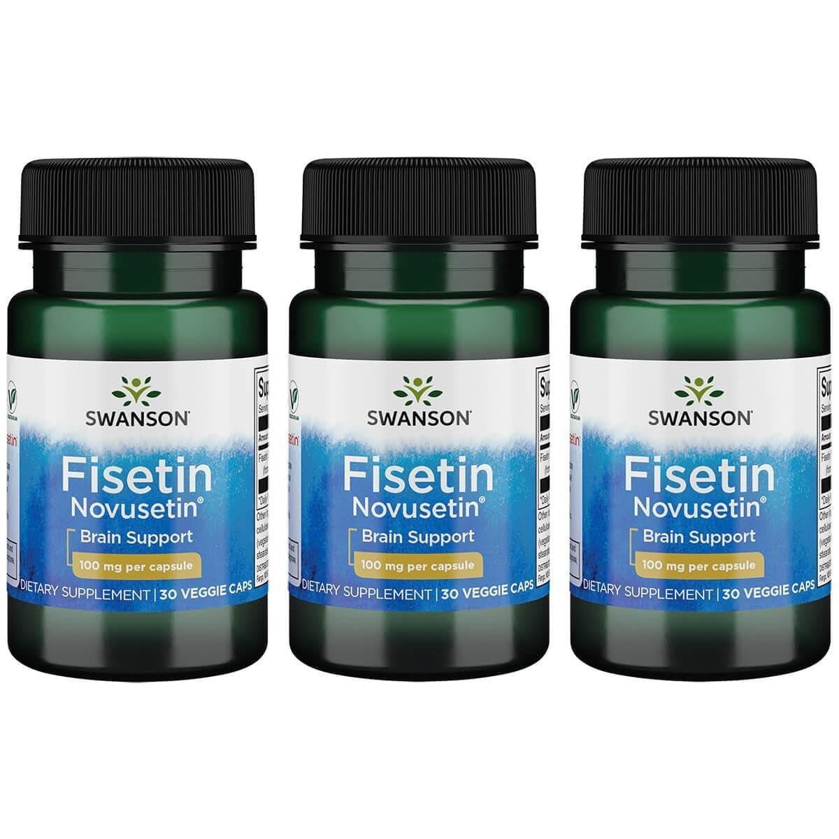 Swanson Fisetin Molecularly Similar to Apigenin, Luteolin, and Quercetin 100 Milligrams Vegan Capsules, 90 Capsules