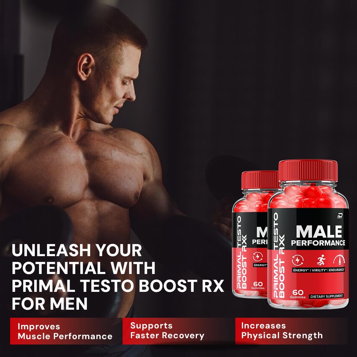 Indelo Primal Testo Boost RX ACV Gummies, 60 Gummies