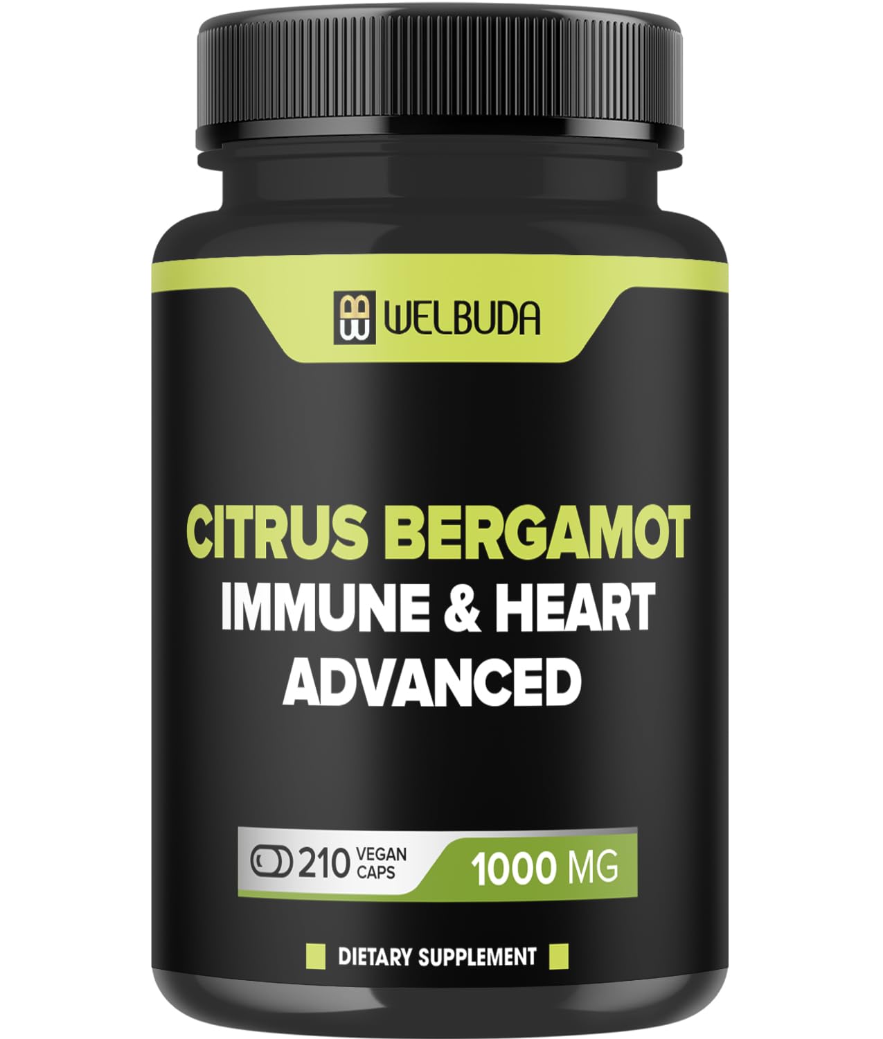 WELBUDA Citrus Bergamot with Olive Leaf, Hawthorn Berry & More Capsules, 210 Count