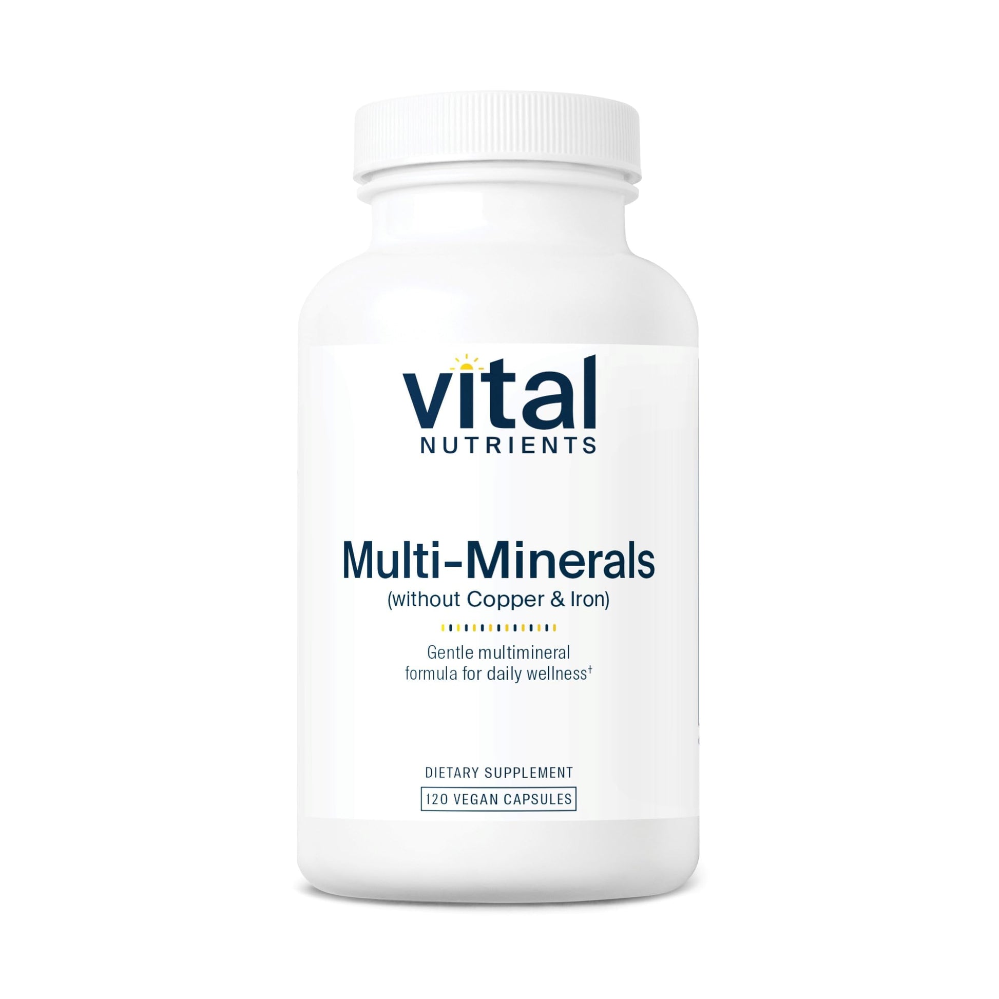 Vital Nutrients Multi-Minerals - Citrate/Malate Formula (No Copper or Iron) - Vegan Daily Multimineral - Gluten, Dairy, Soy Free - Non-GMO, 120 Capsules