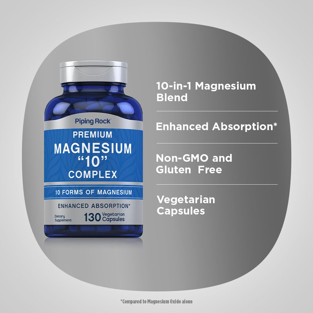 Piping Rock Magnesium 10 in One Complex Capsules 130 Count