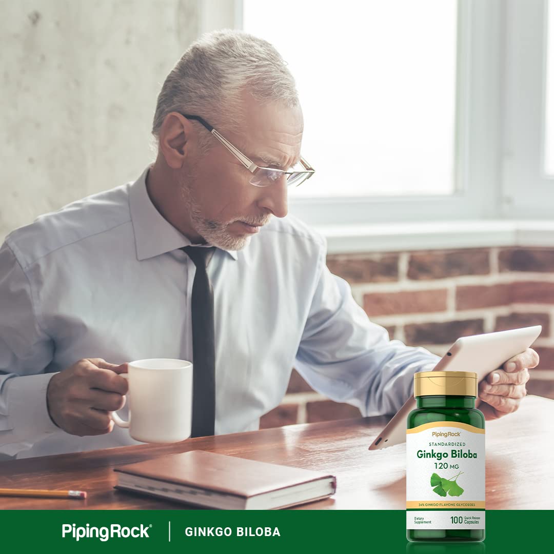 Piping Rock Ginkgo Biloba Supplements 120mg, 100 Capsules