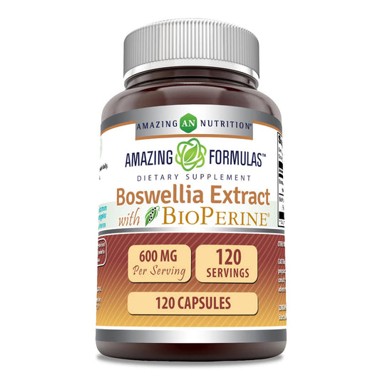 Amazing Nutrition Boswellia Extract with Bioperine 600 Mg per Serving Capsules, 120 Capsules