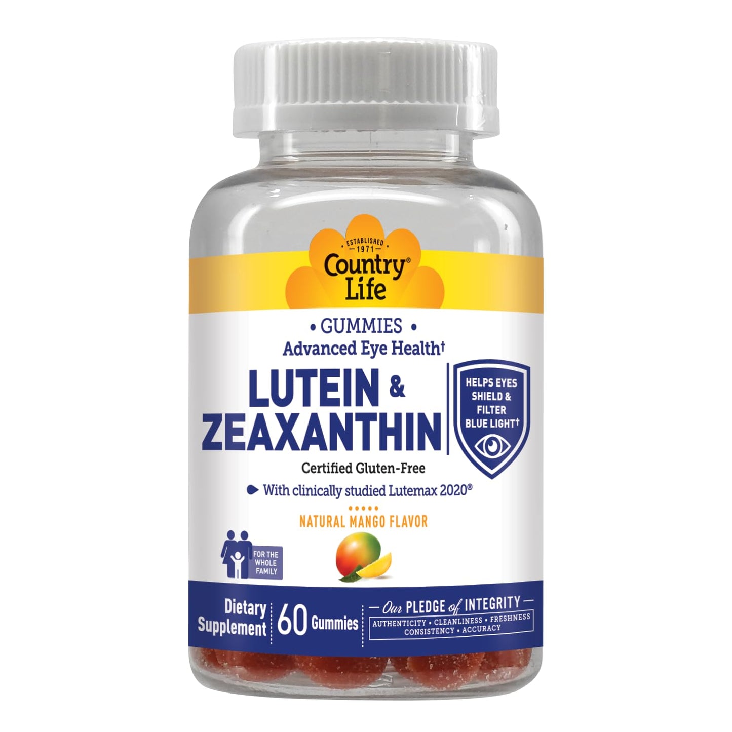 Country Life Lutein Gummies with Lutemax 2020, 60 Count