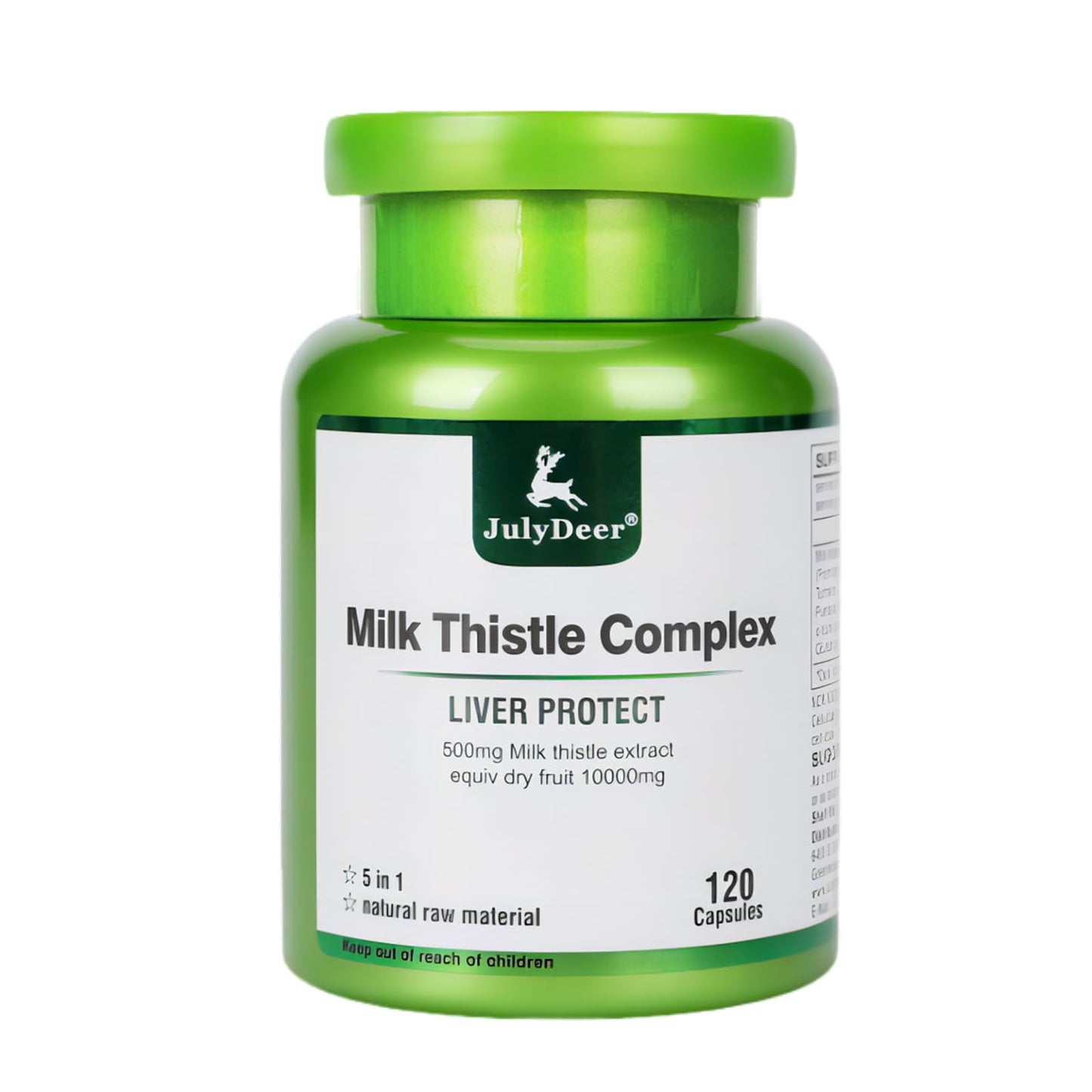 JulyDeer Milk Thistle 500mg Silymarin Marianum Liver Herbal Extracts Capsules, 120 Count