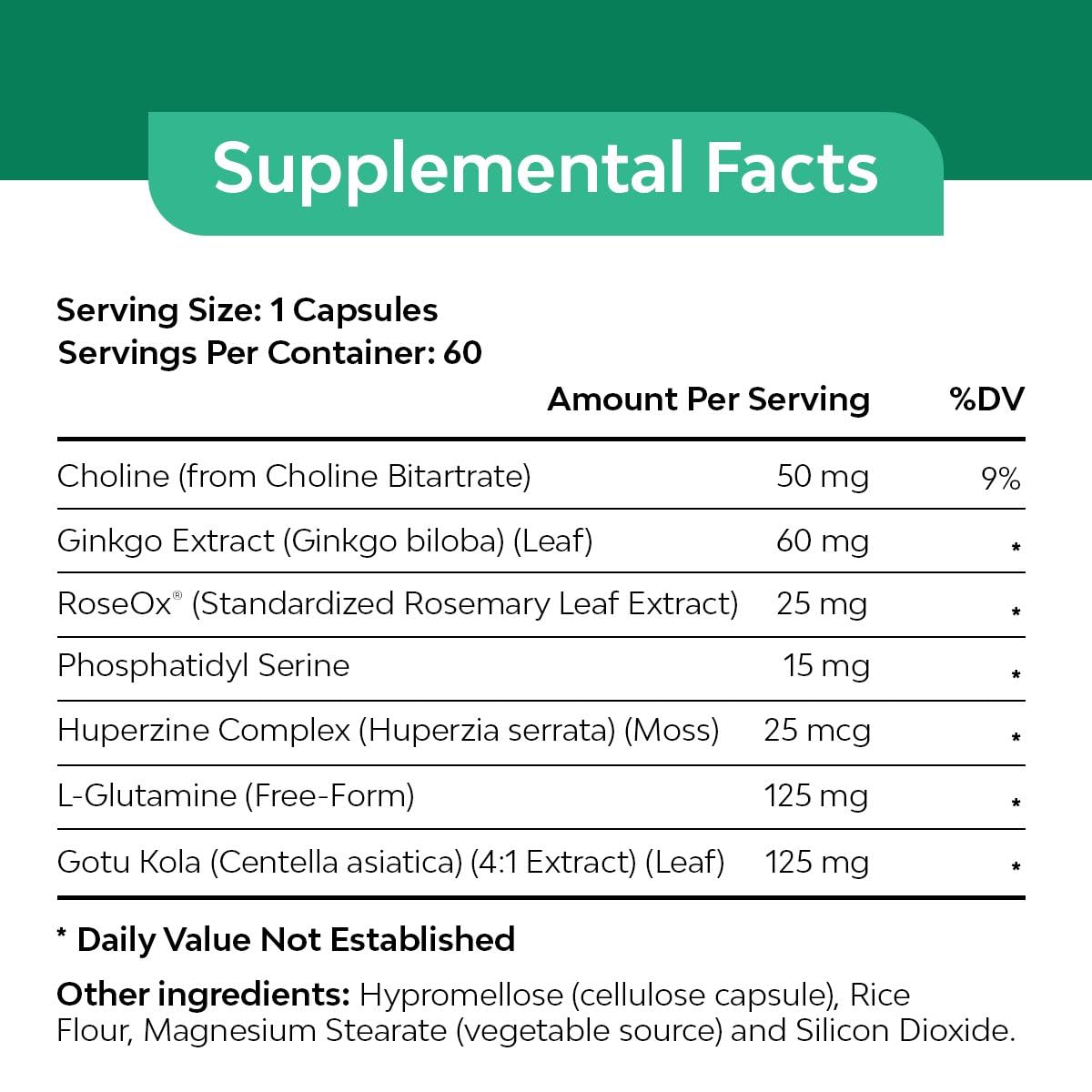 Best in Nature VitaBrain Brain Support Supplement 60 Capsules