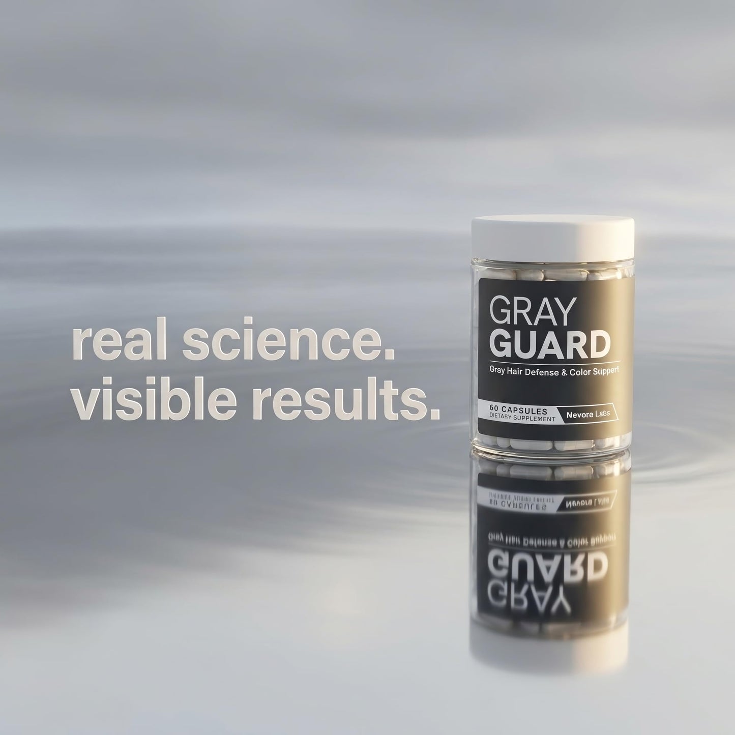 Nevora Labs Gray Guard Anti Grey Hair Supplements with Catalase – Support for Gray Hair & Melanin Haircare – Natural Pigment Restoration Formula for Men & Women, Capsule, 60