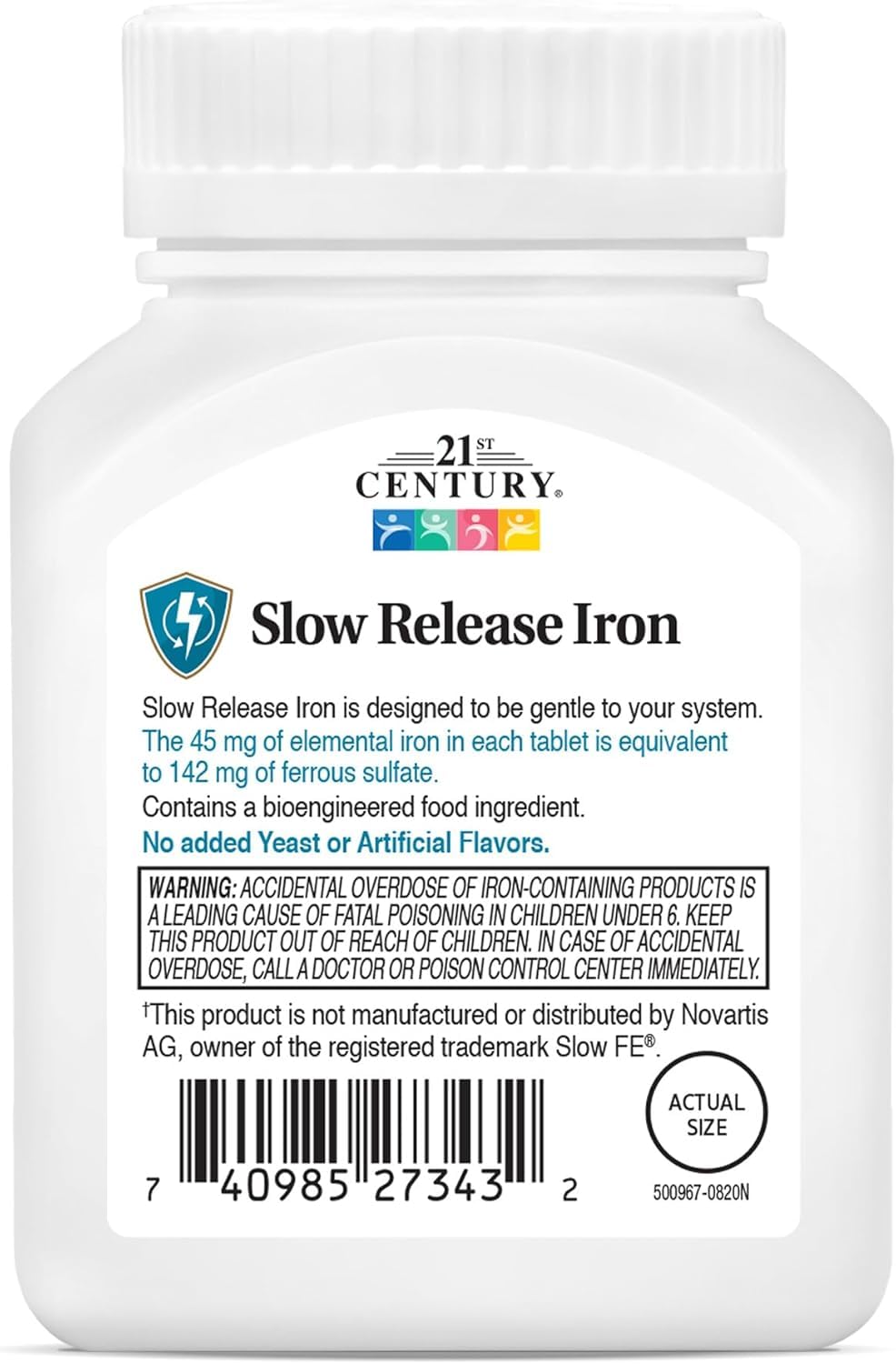 SMART MONKEY TECHNOLOGIES 21st Century Slow Release Iron Tablets 180 Count