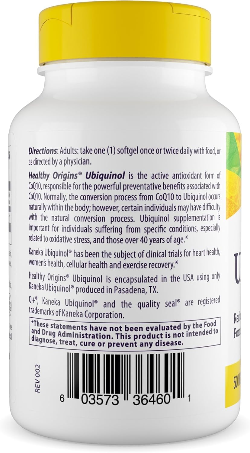 Healthy Origins Ubiquinol CoQ10 50 mg Softgels 150
